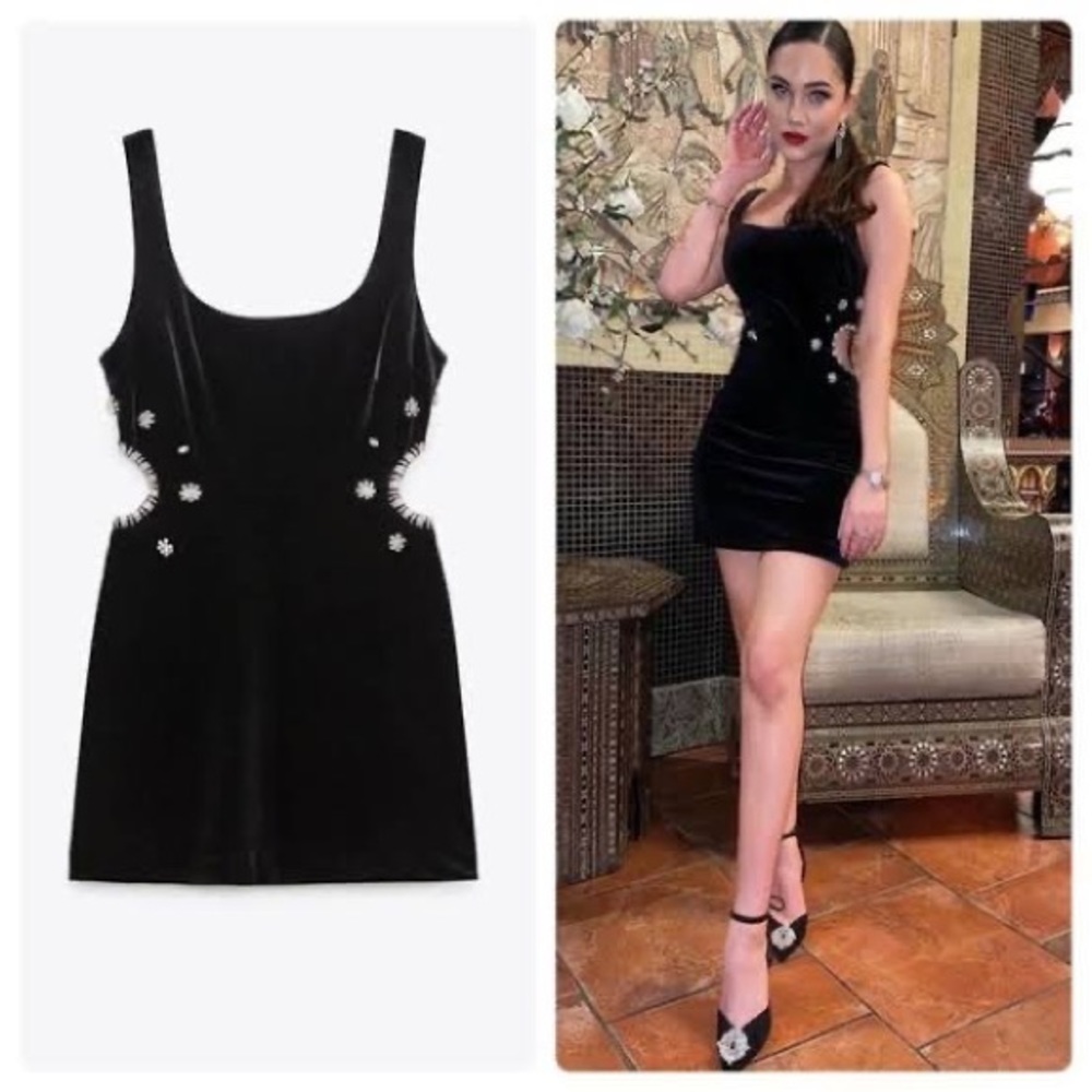 Zara Jewel trimmed velvet dress - Picture 2 of 2
